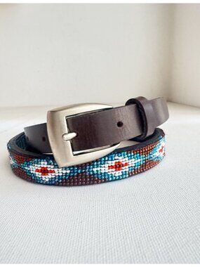 Vintage Braemar Skinny Beaded Western Belt